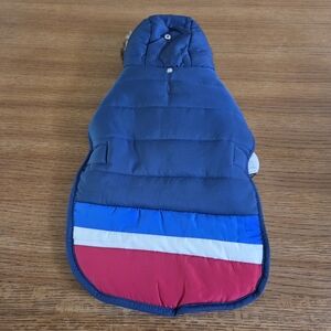 NWT Silverpooch Winter Dog Jacket In Red White And Blue Stripe Size Medium